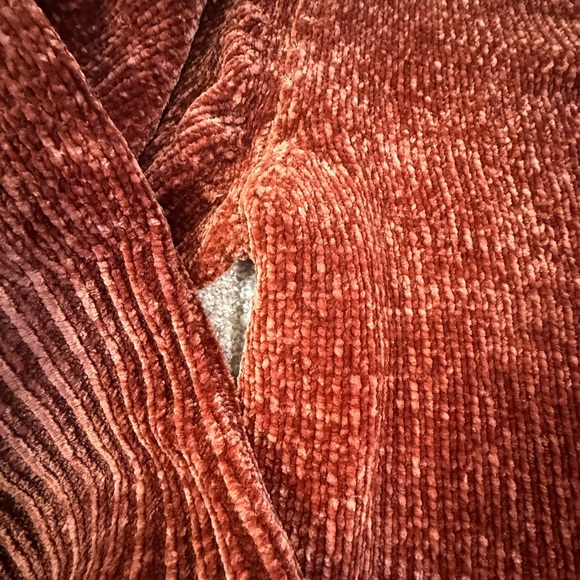 ZARA Women’s Oversized Chenille Knit Sweater Small – Rust Orange – Cozy & Chunky - Picture 3 of 6